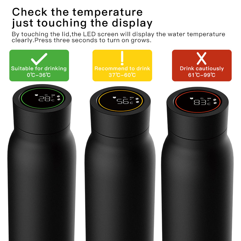 HydraGlow™ Smart Water Bottle – Bluetooth, Temperature Display (600ML)